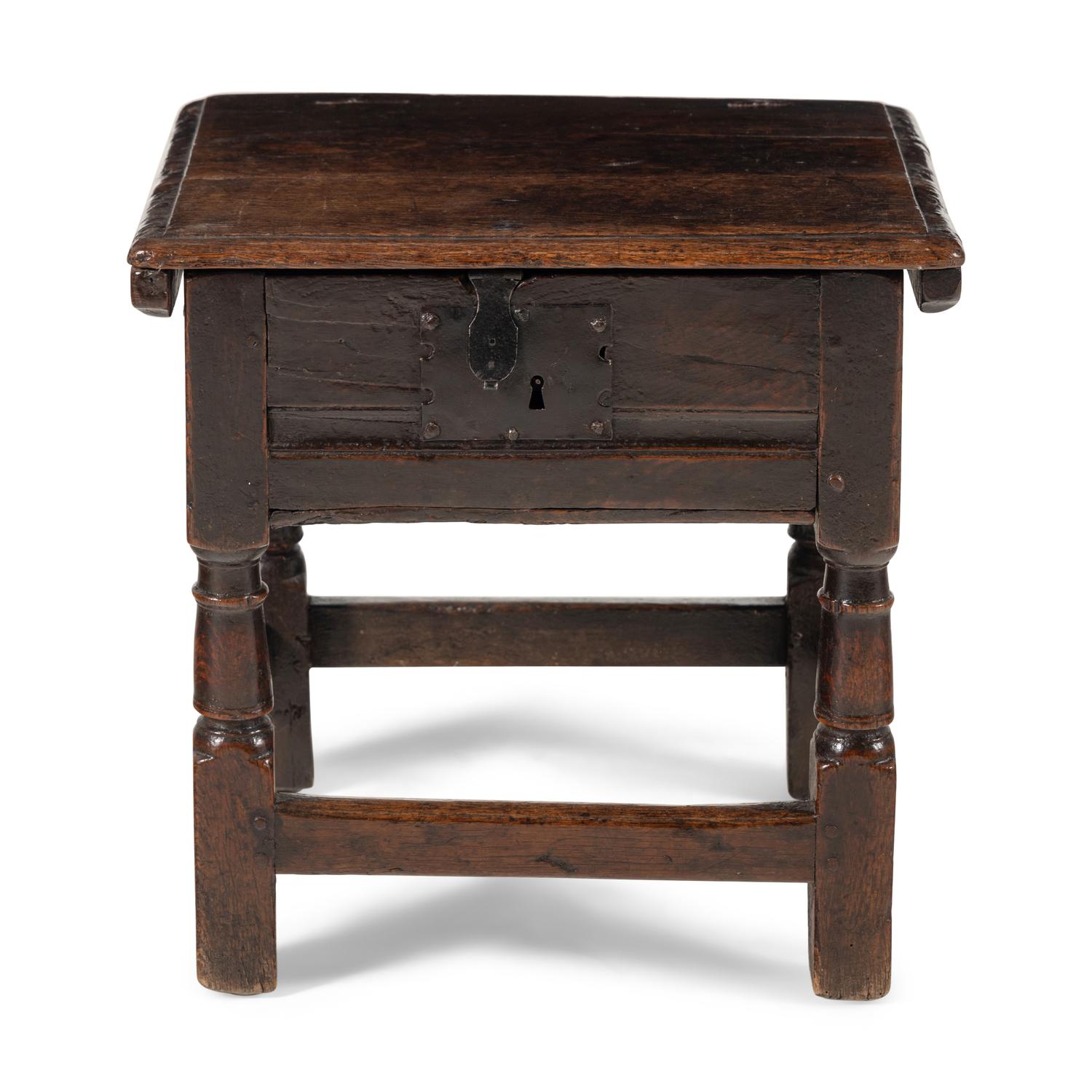 An English Oak Box Stool