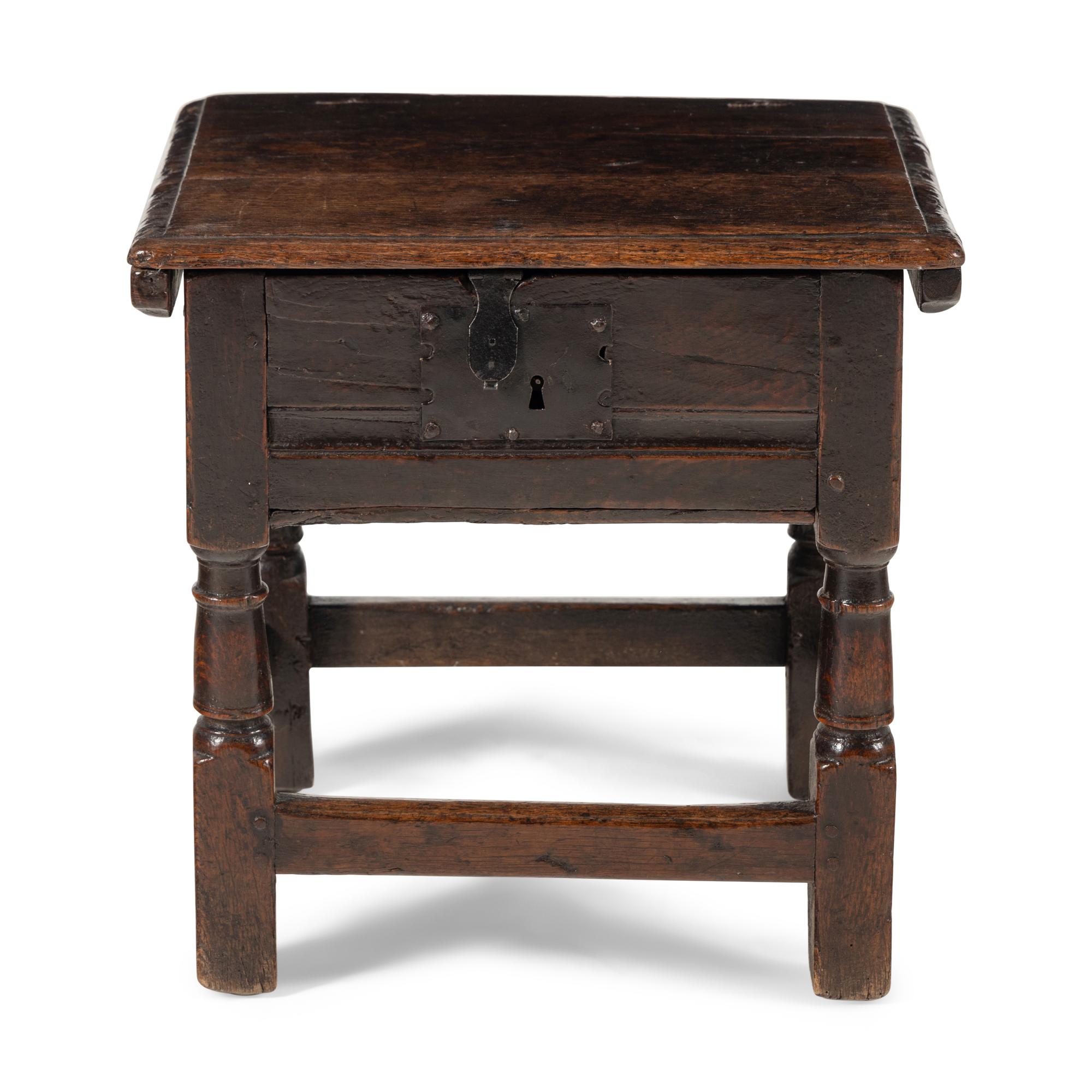 An English Oak Box Stool