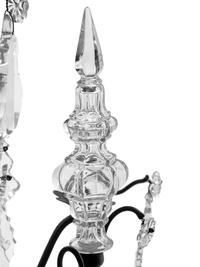 A French or Italian Wrought Iron and Cut Glass Six-Light Chandelier