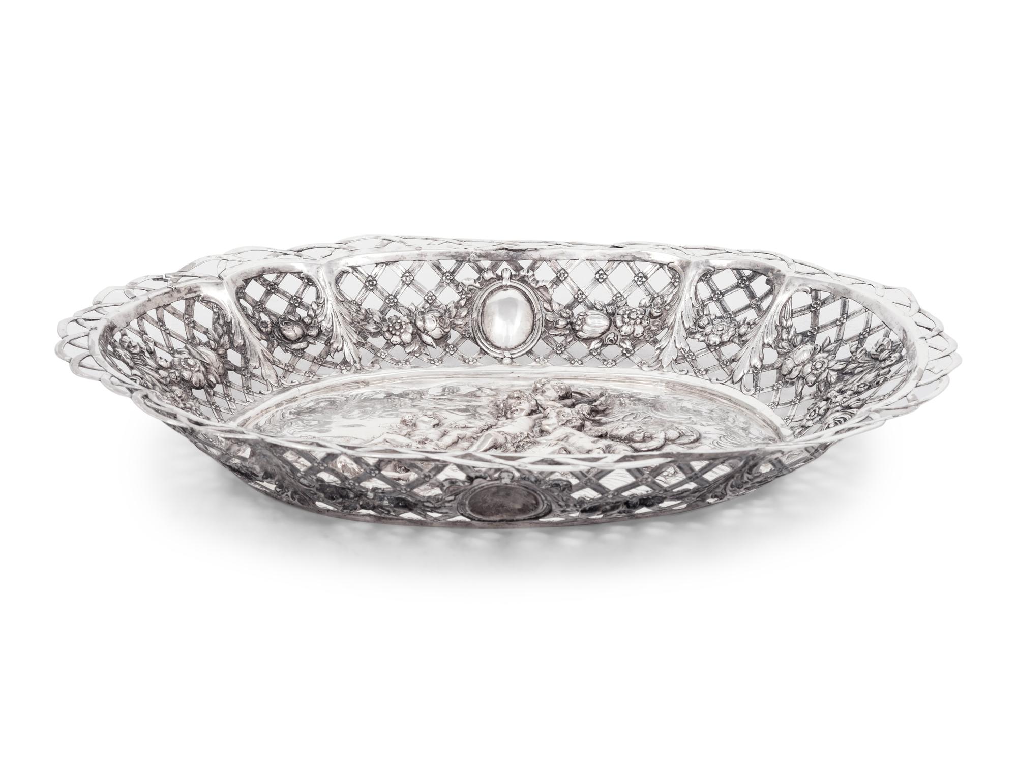A Dutch or German Silver Basket