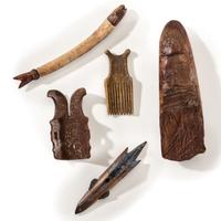 Collection of Iñupiat Fossilized Walrus Ivory and Bone Tools