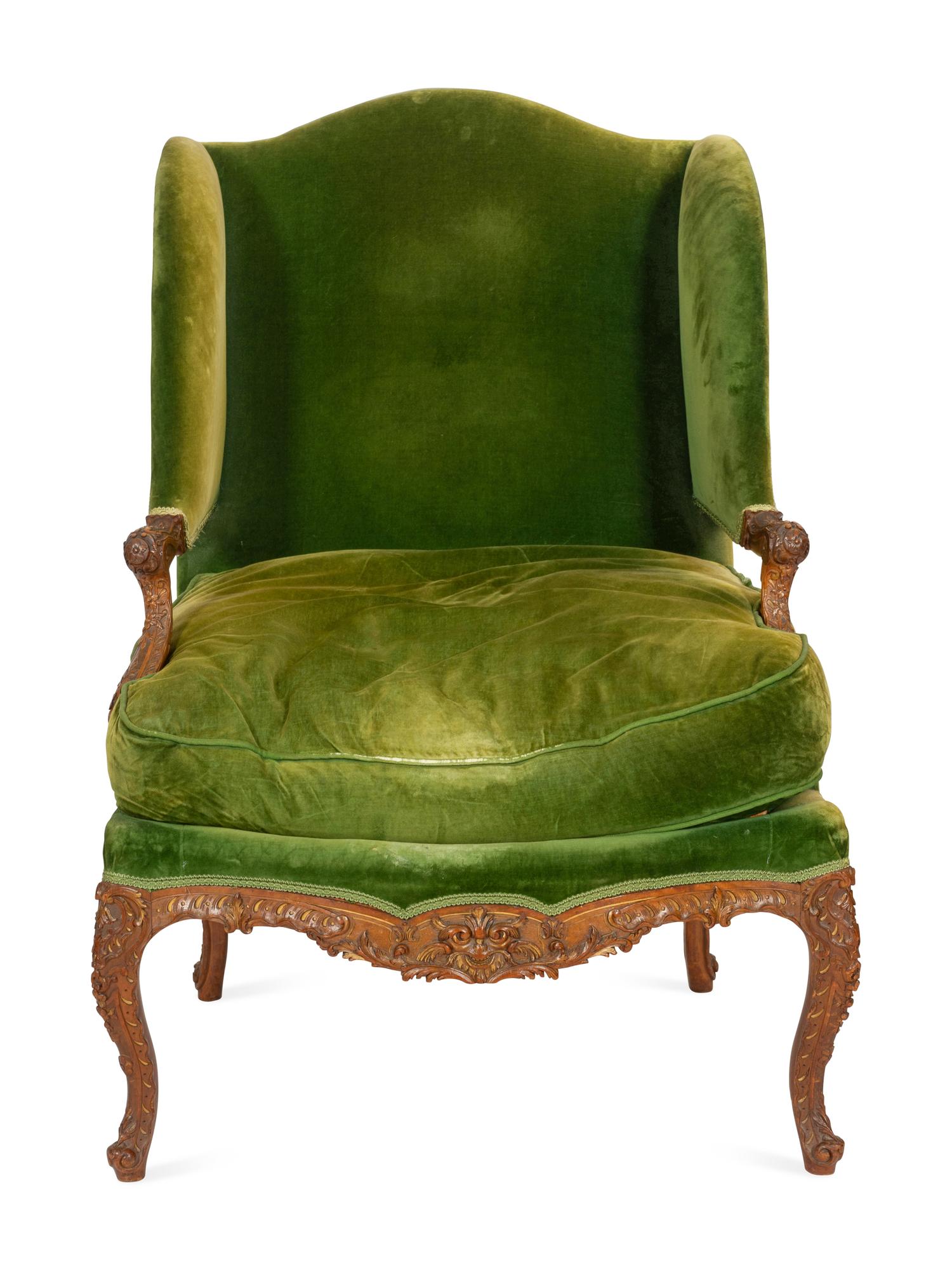 A R égence Walnut Wingback Chair