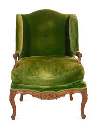 A R égence Walnut Wingback Chair