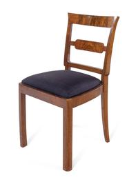 A Set of Six Austrian Burl Walnut Side Chairs