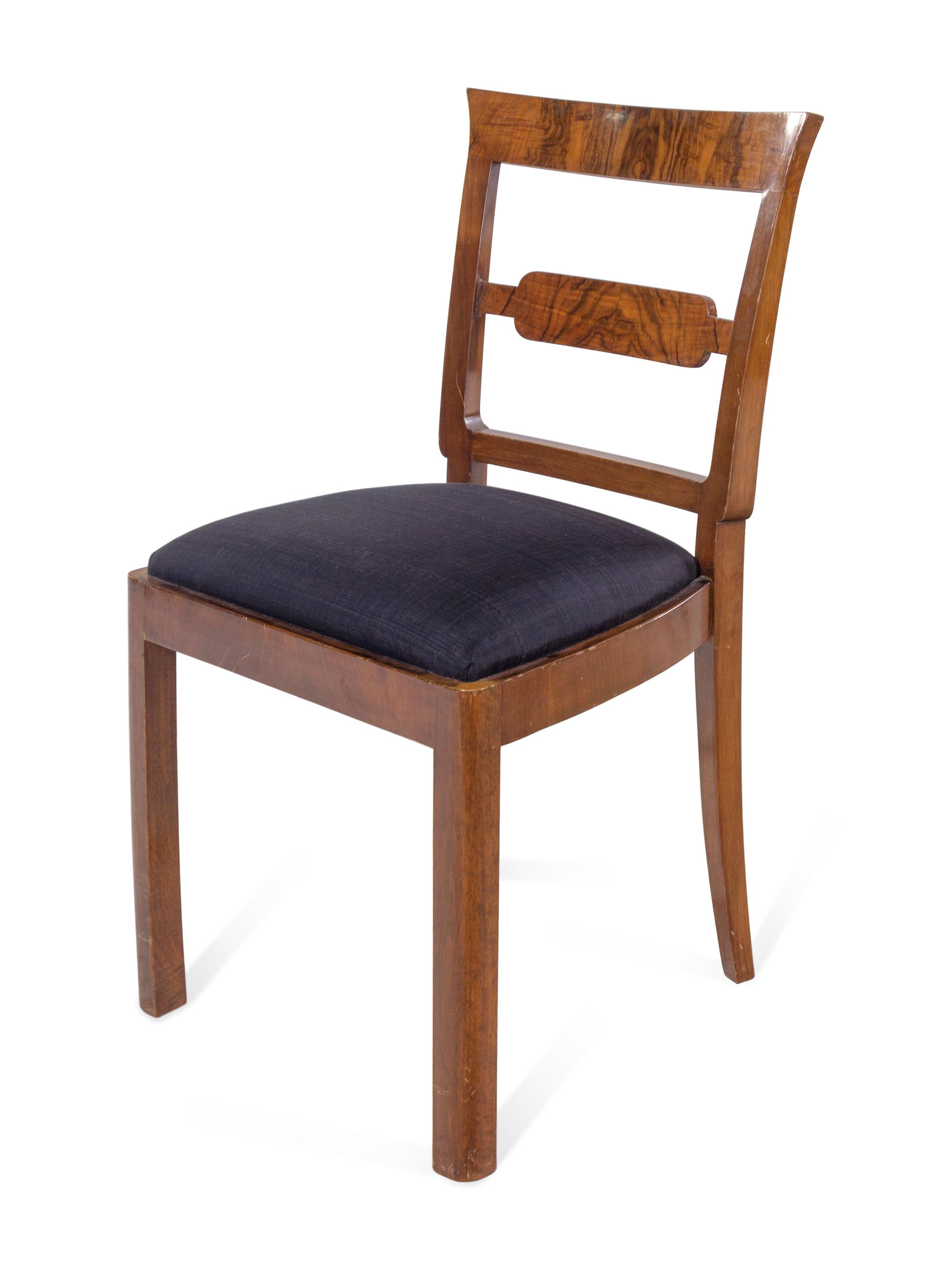 A Set of Six Austrian Burl Walnut Side Chairs