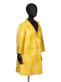 ETRO, YELLOW JACQUARD COAT