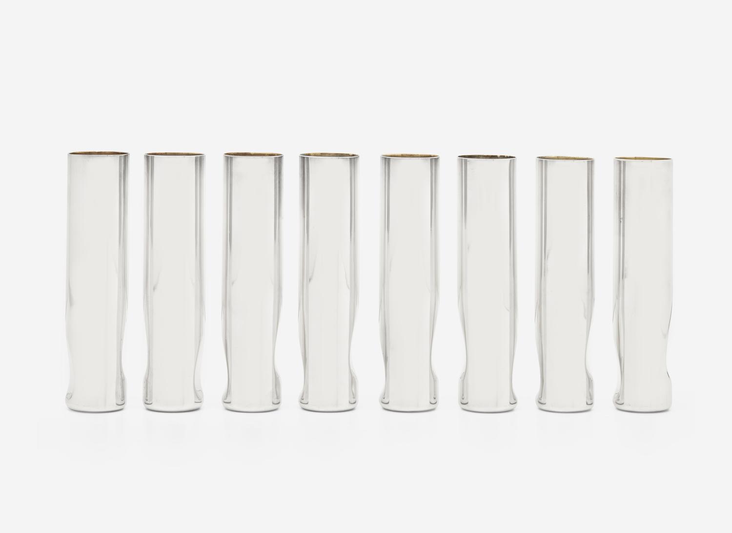 A Set of Eight Tiffany and Co. Silver Bud Vases
