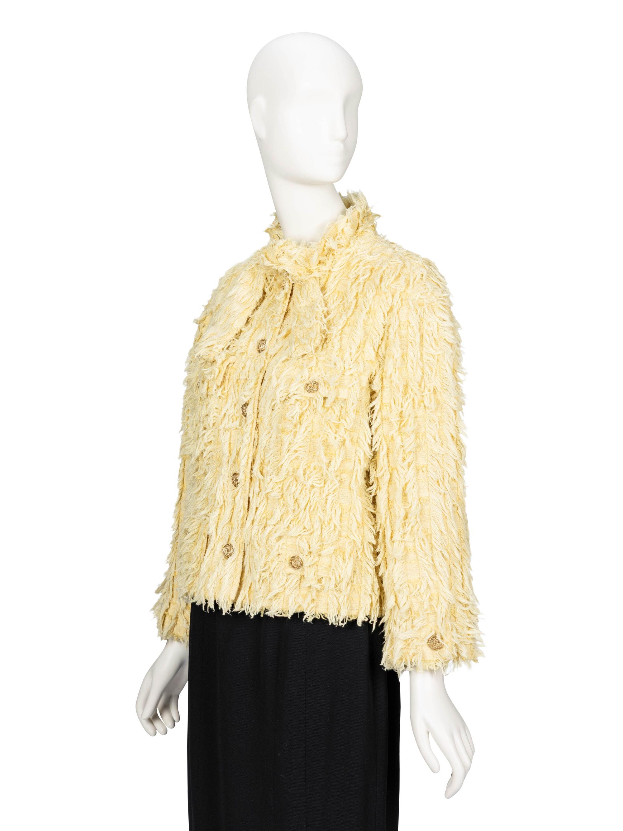 Chanel, Yellow Shaggy Tweed Jacket