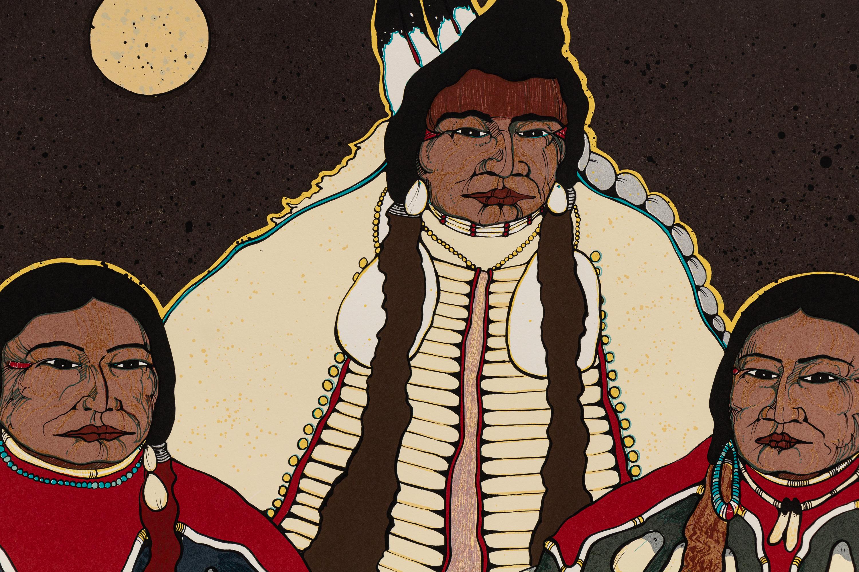 Chief with Two Women, edition 64/150