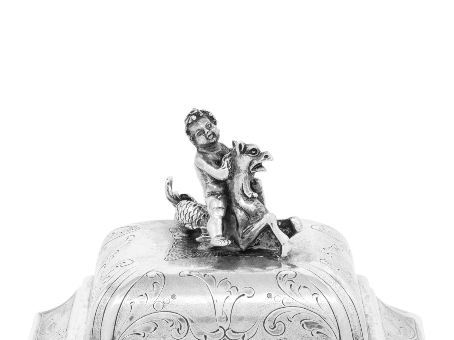 An Italian Silver Tea Caddy