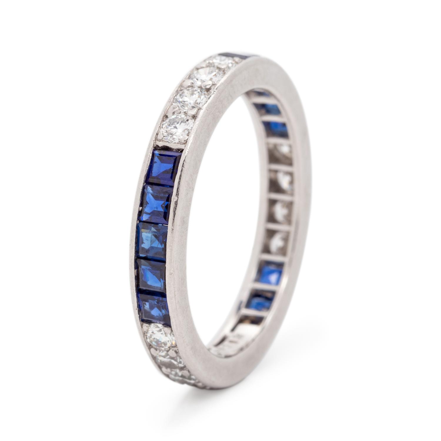 TIFFANY & CO., DIAMOND AND SAPPHIRE ETERNITY BAND