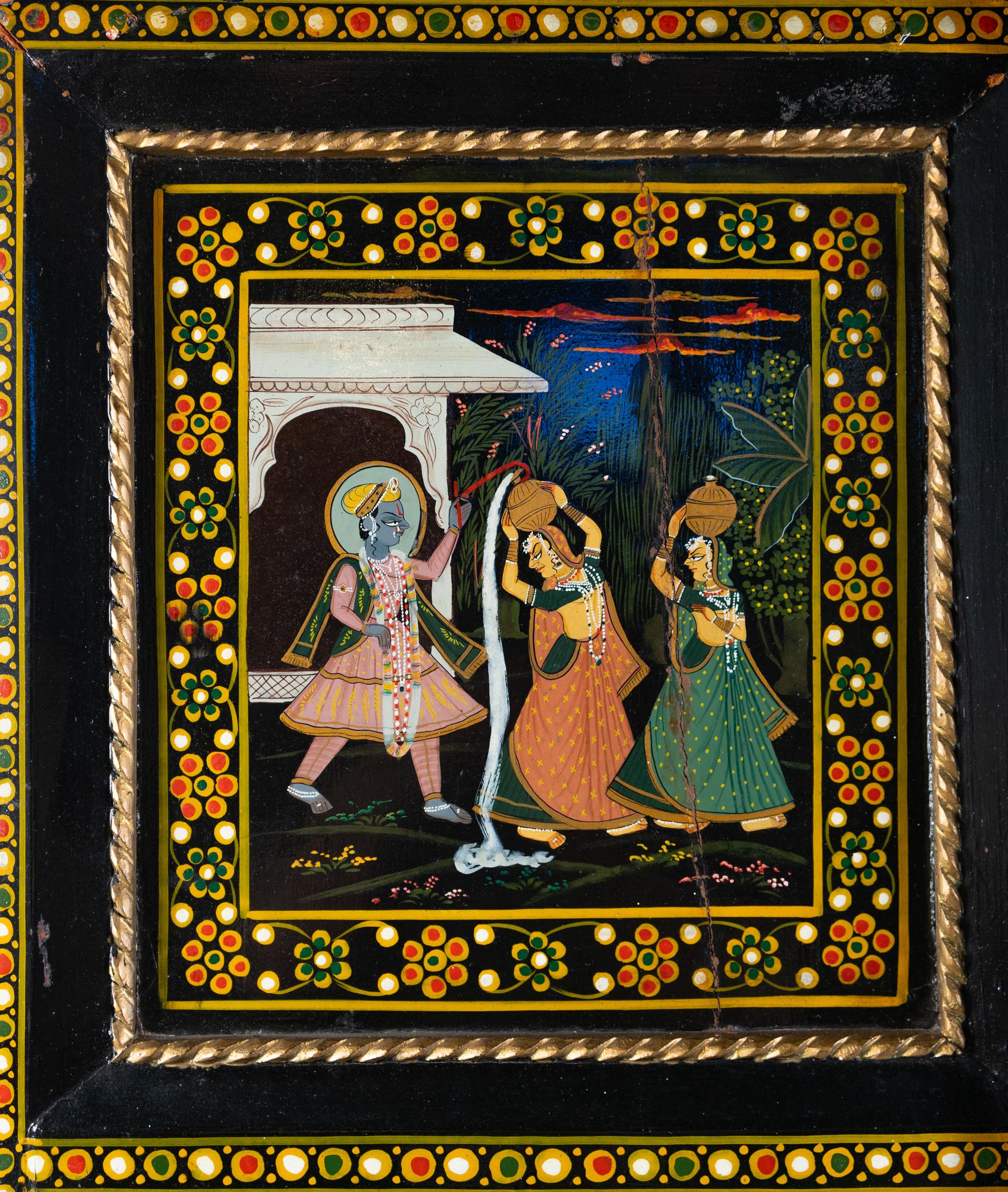 A Pair of Indian Painted Doors