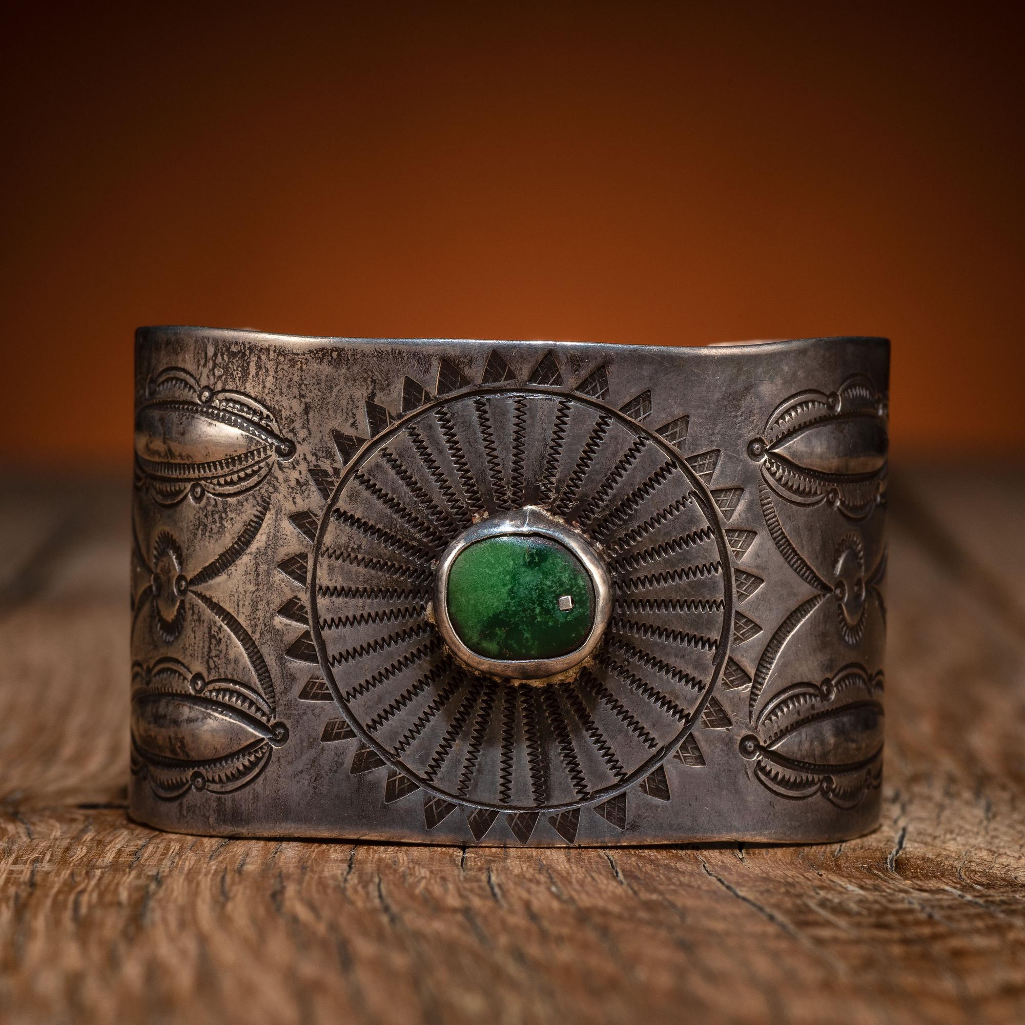 Navajo Silver and Turquoise Cuff Bracelet