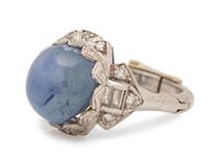 A Platinum, Sapphire and Diamond Ring,