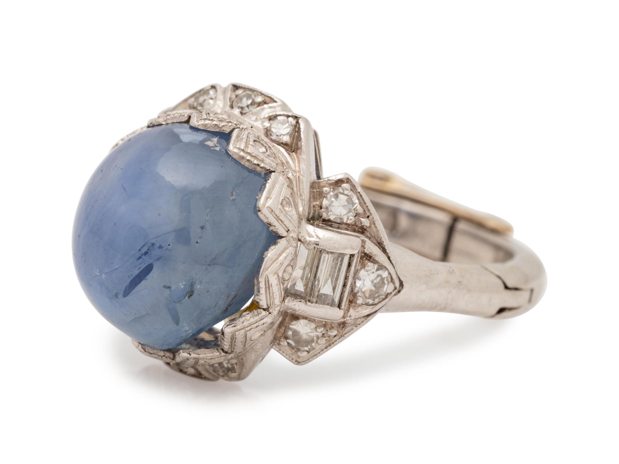 A Platinum, Sapphire and Diamond Ring,