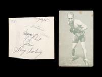 A Boxing Champion Henry Armstrong Signed Autograph and Exhibit Card,