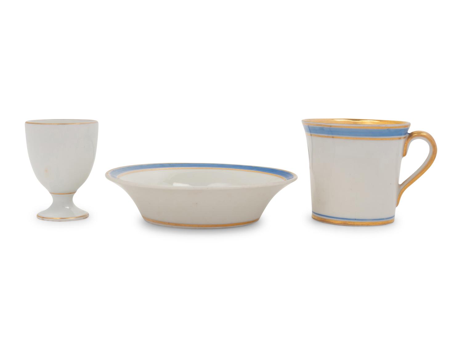 A Russian Porcelain Teacup and Saucer from the Tsarskoe Selo Service