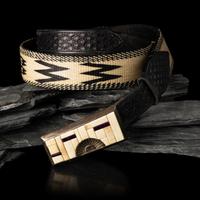 Michael Garcia, Na Na Ping (Pascua Yaqui, b. 1953) — Sterling Silver and Mosaic Inlay Katsina Belt Buckle