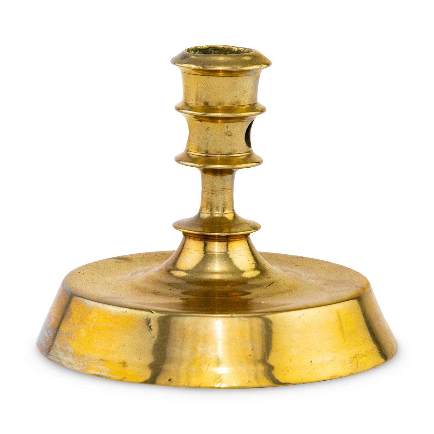 A Spanish Brass Candlestick