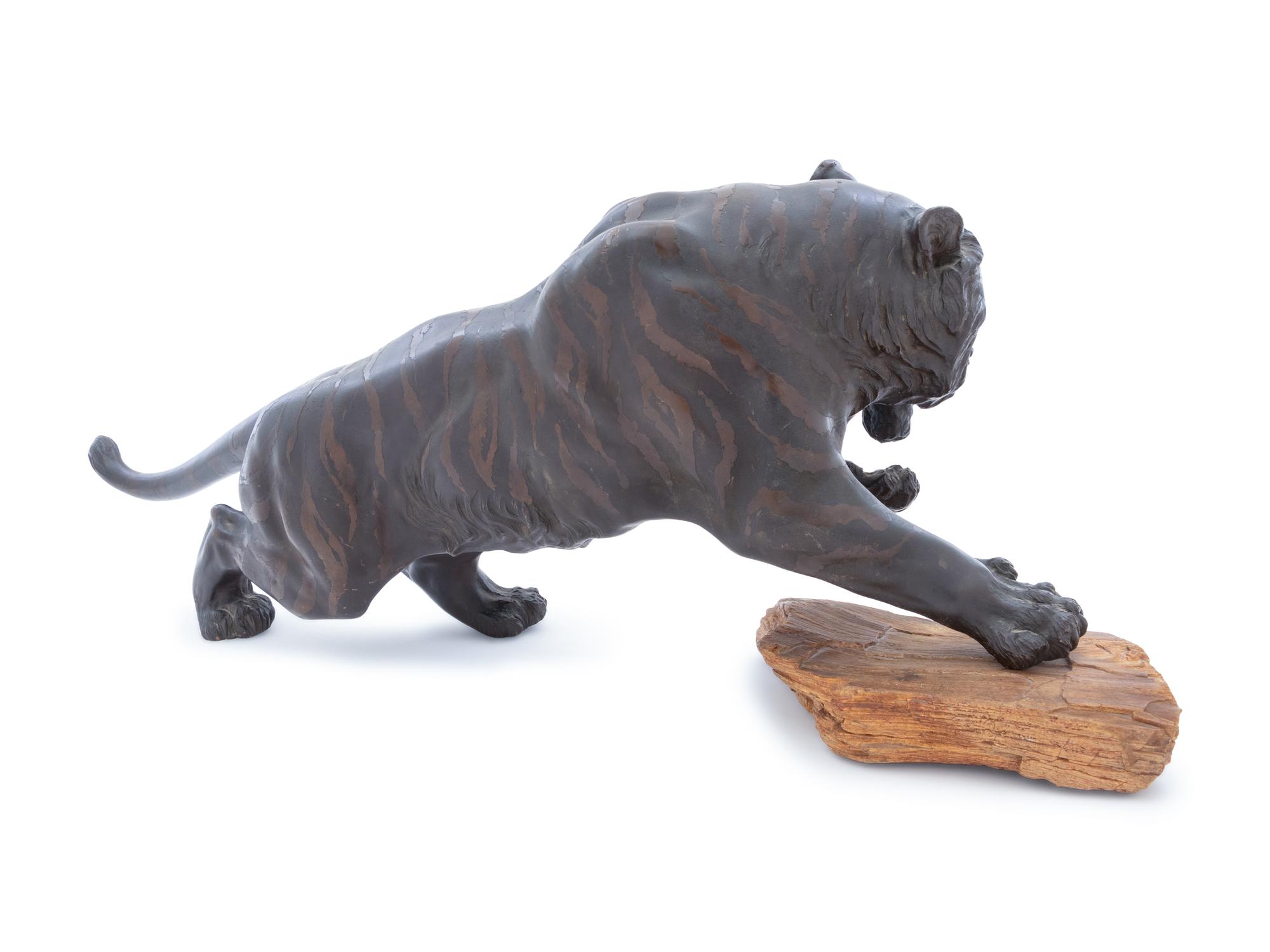 A Japanese Bronze Figure of a Tiger