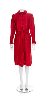 Hanae Mori Dress Red Dress, 1980s Size label: 10
