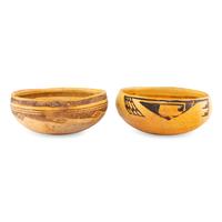 Ancestral Pueblo, Jeddito Black-on-Yellow Pottery Bowls