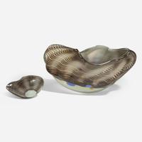 Dale Chihuly (American, b. 1941) Set of Two Black and White Baskets, USA, 1987