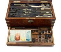 A Regency Brass Mounted Oak Cased Drawing Set