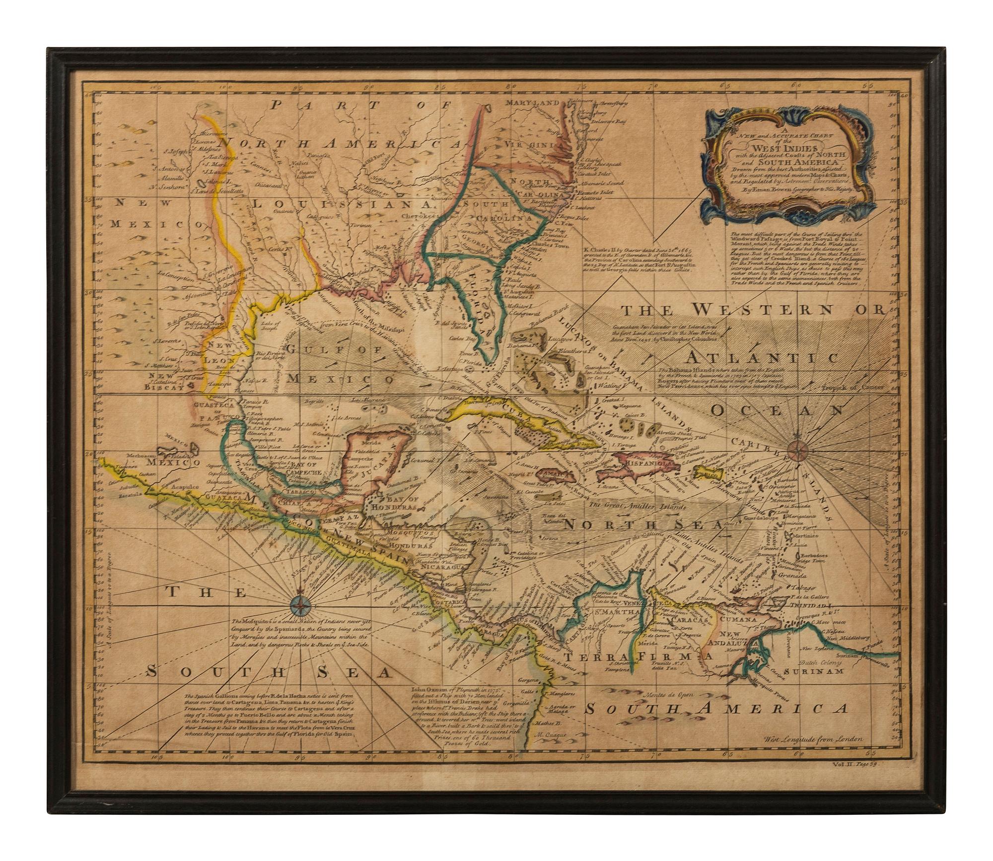 [CENTRAL AMERICA] Three maps of the Southeastern United States, the Caribbean, and Central America.