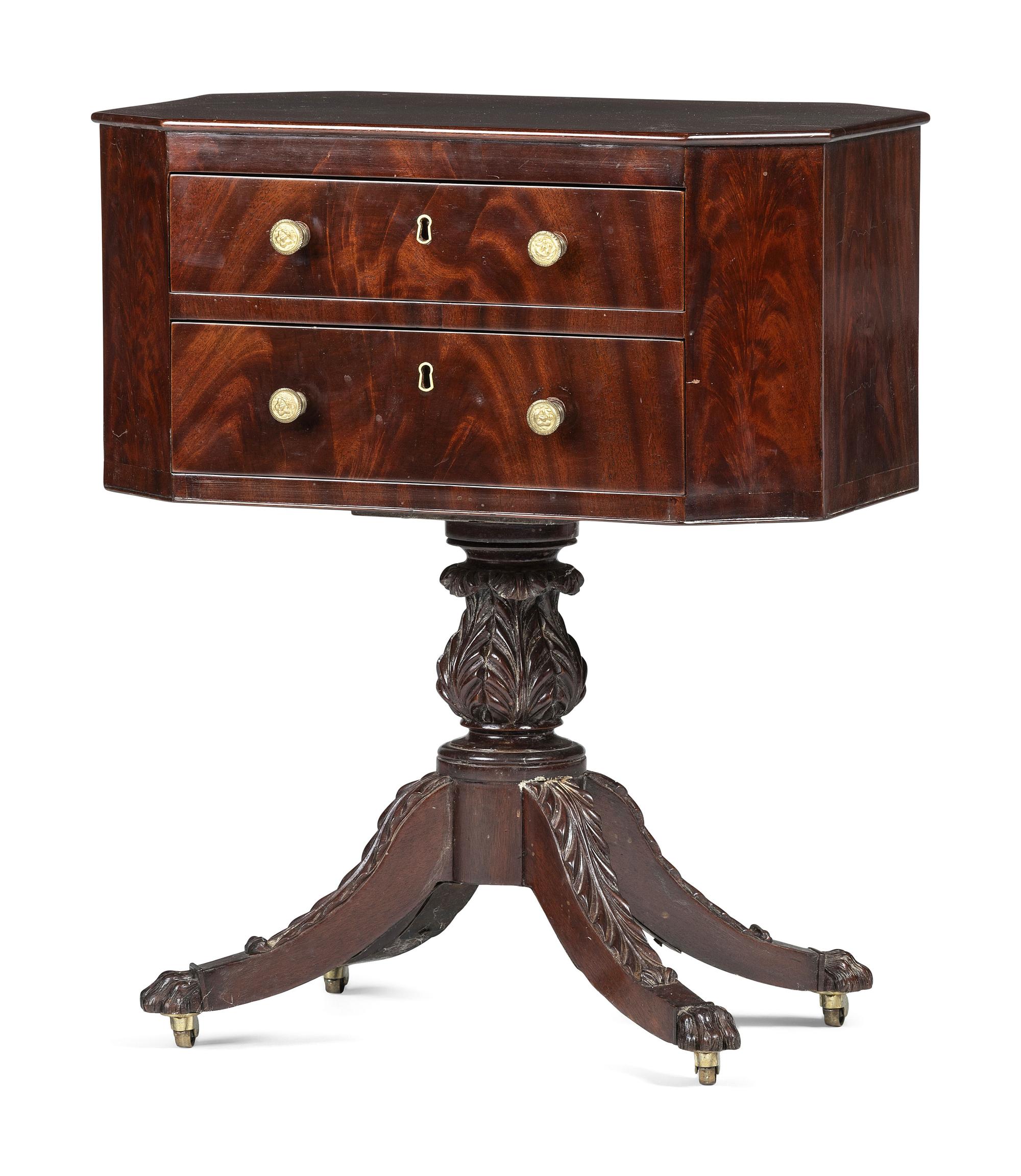 A Classical Figured Mahogany Octagonal-Top Work Table