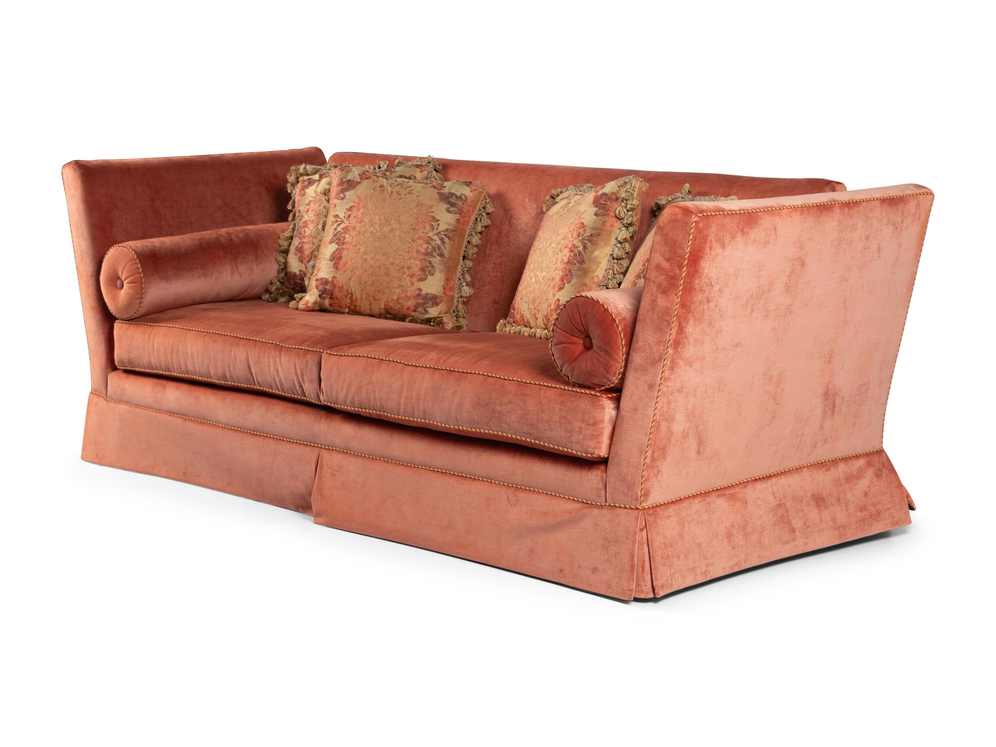 A Velvet Upholstered Knole Sofa