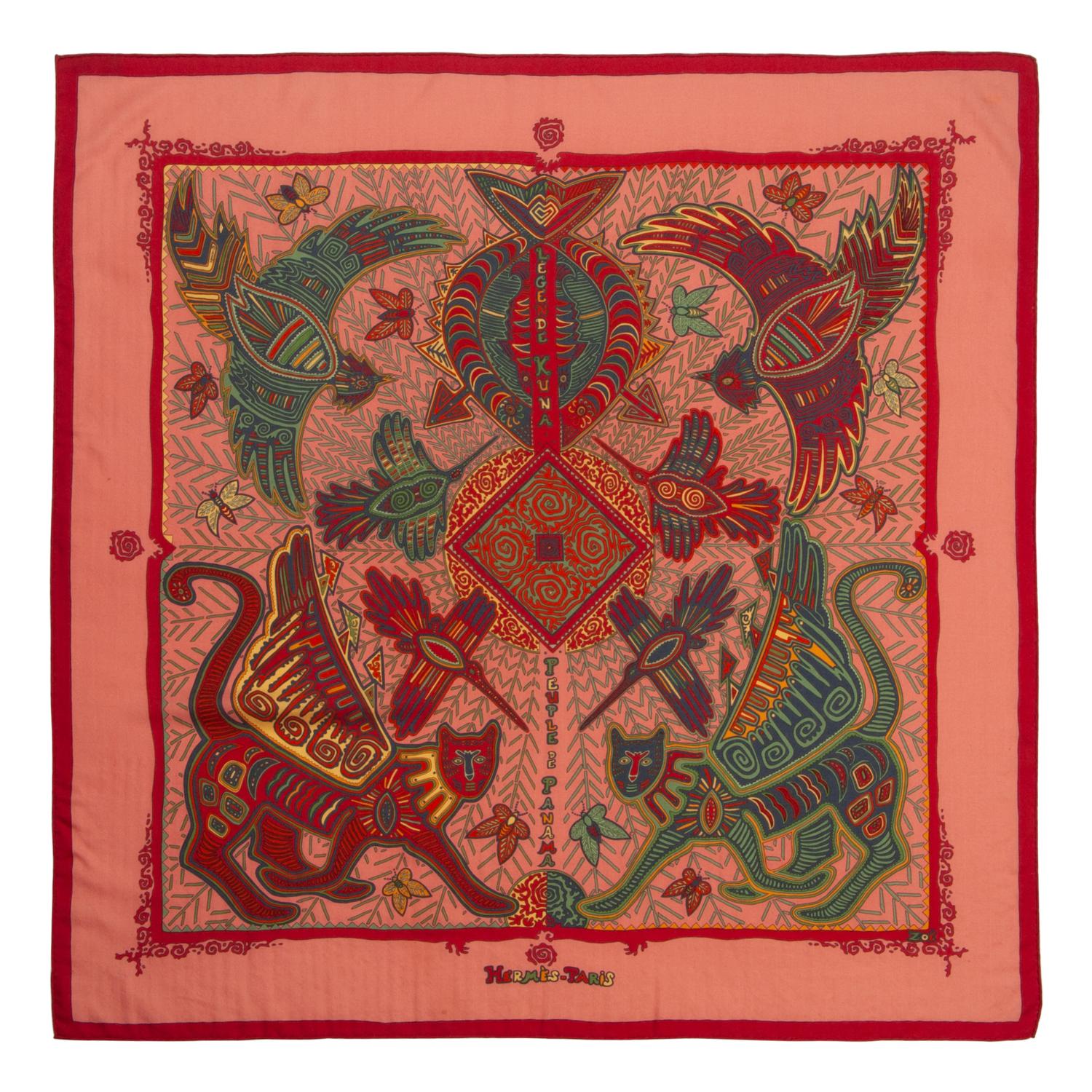 Two Hermès 90cm Silk/Cashmere Scarves