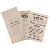[PRESIDENTIAL DEATHS]. A group of 3 broadside extras, comprising: