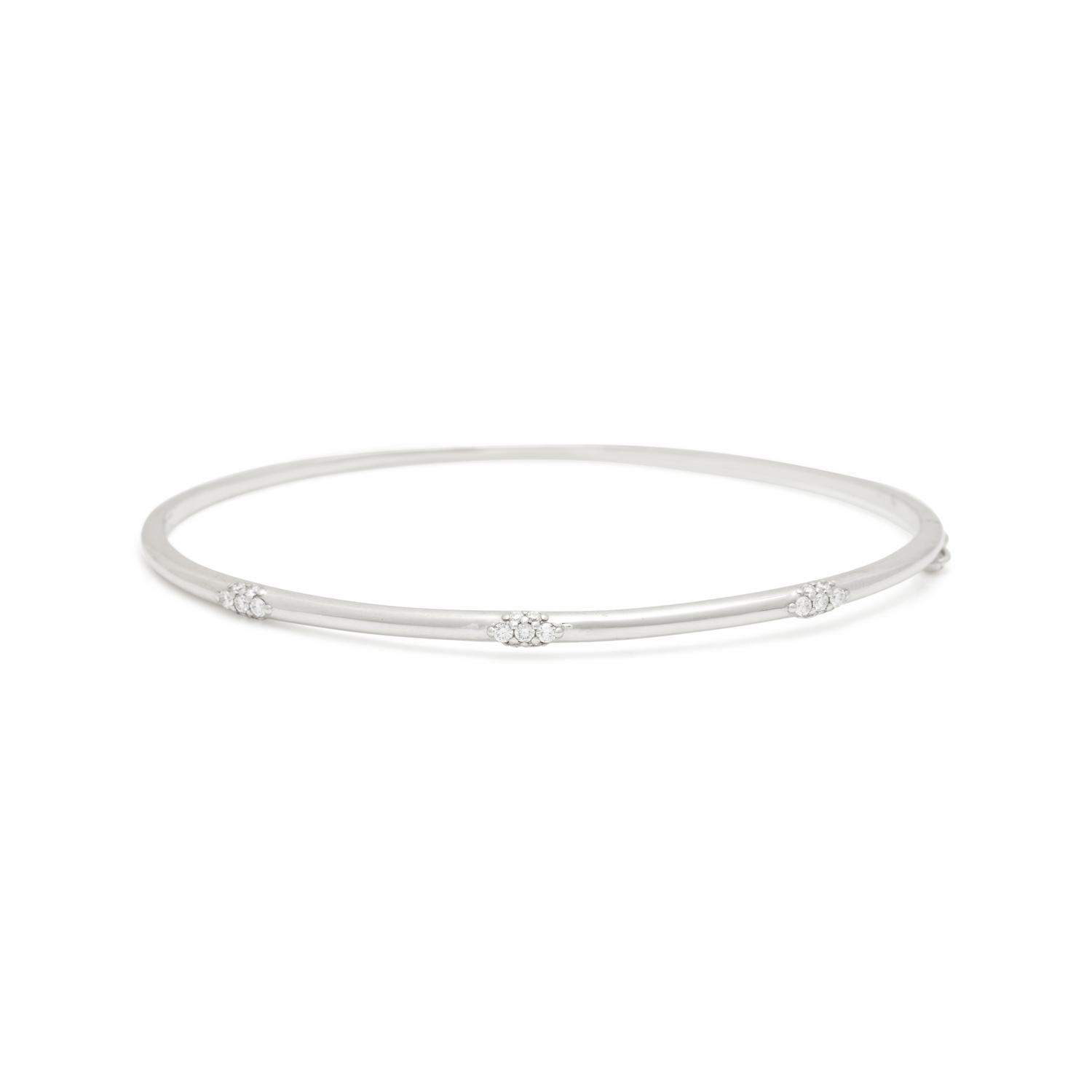 ANNA SHEFFIELD, WHITE GOLD AND DIAMOND 'CELESTINE' BANGLE BRACELET