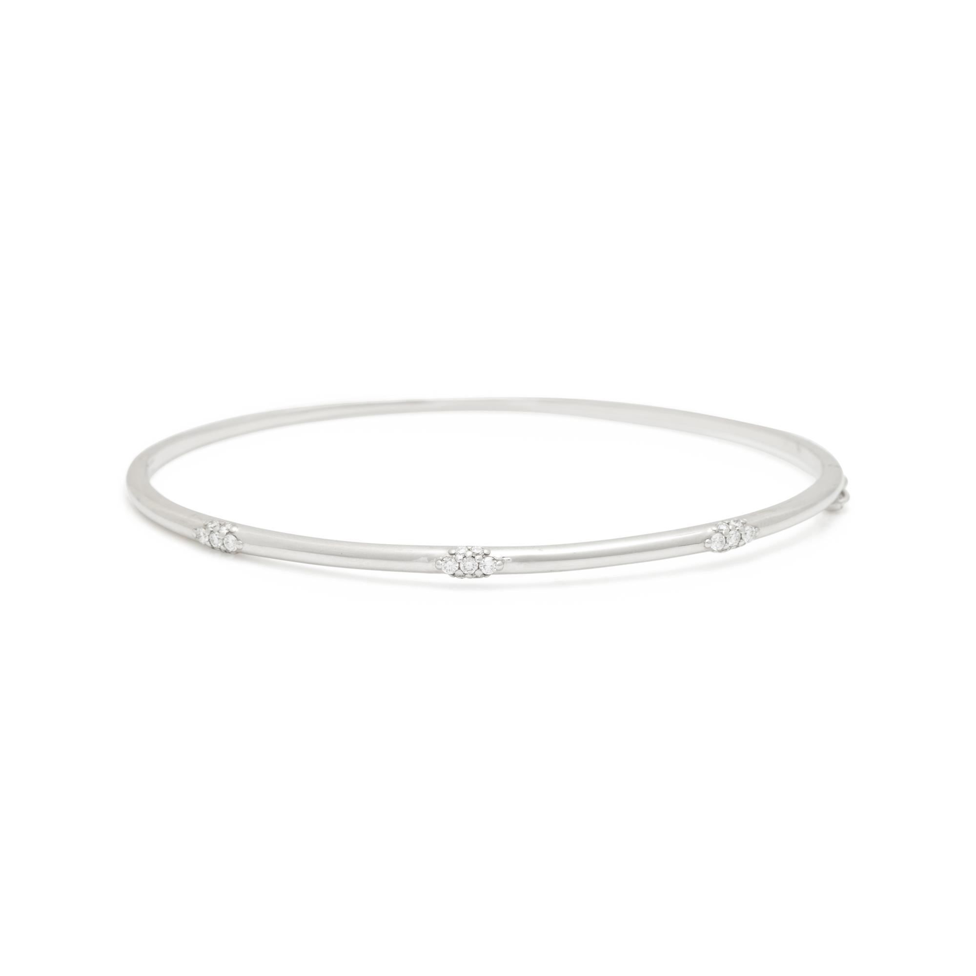 ANNA SHEFFIELD, WHITE GOLD AND DIAMOND 'CELESTINE' BANGLE BRACELET