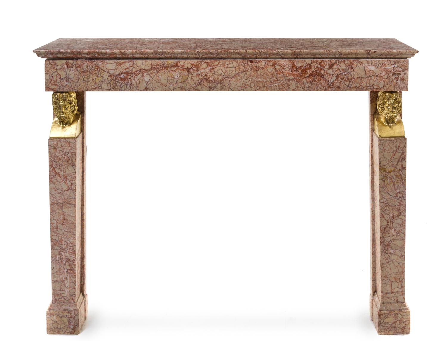 A Continental Marble Fireplace Mantel Width of aperture approximately 39 inches. — 19TH/20TH CENTURY