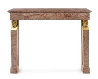 A Continental Marble Fireplace Mantel Width of aperture approximately 39 inches. — 19TH/20TH CENTURY