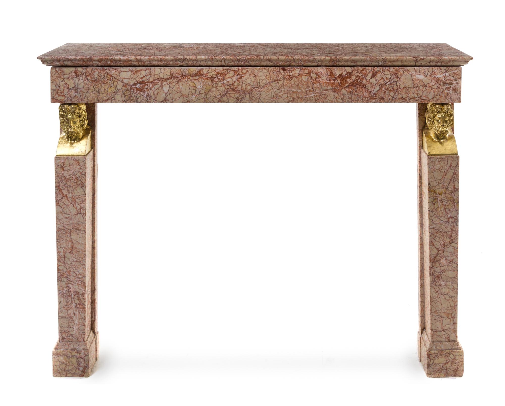 A Continental Marble Fireplace Mantel Width of aperture approximately 39 inches. — 19TH/20TH CENTURY