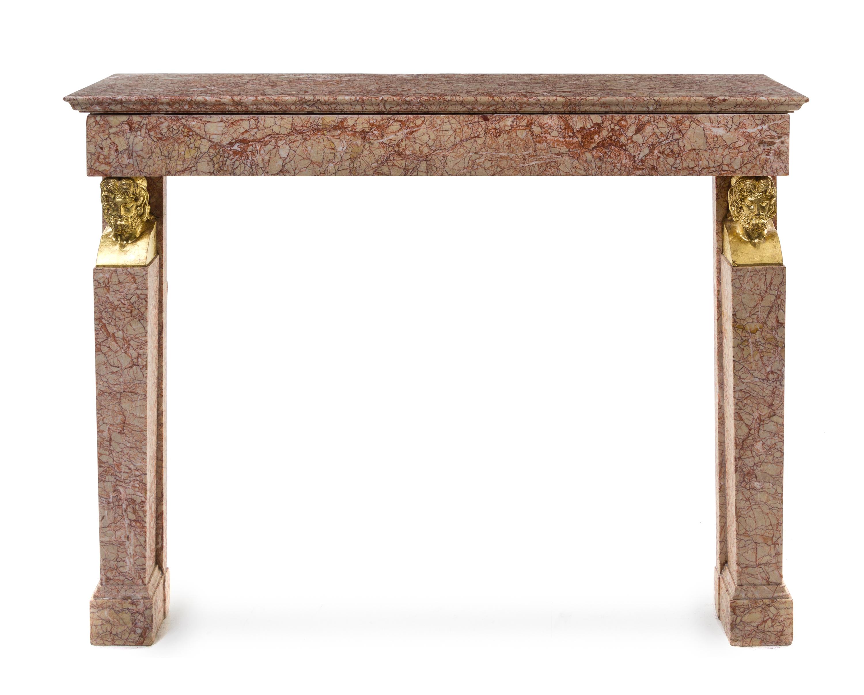 A Continental Marble Fireplace Mantel Width of aperture approximately 39 inches. — 19TH/20TH CENTURY