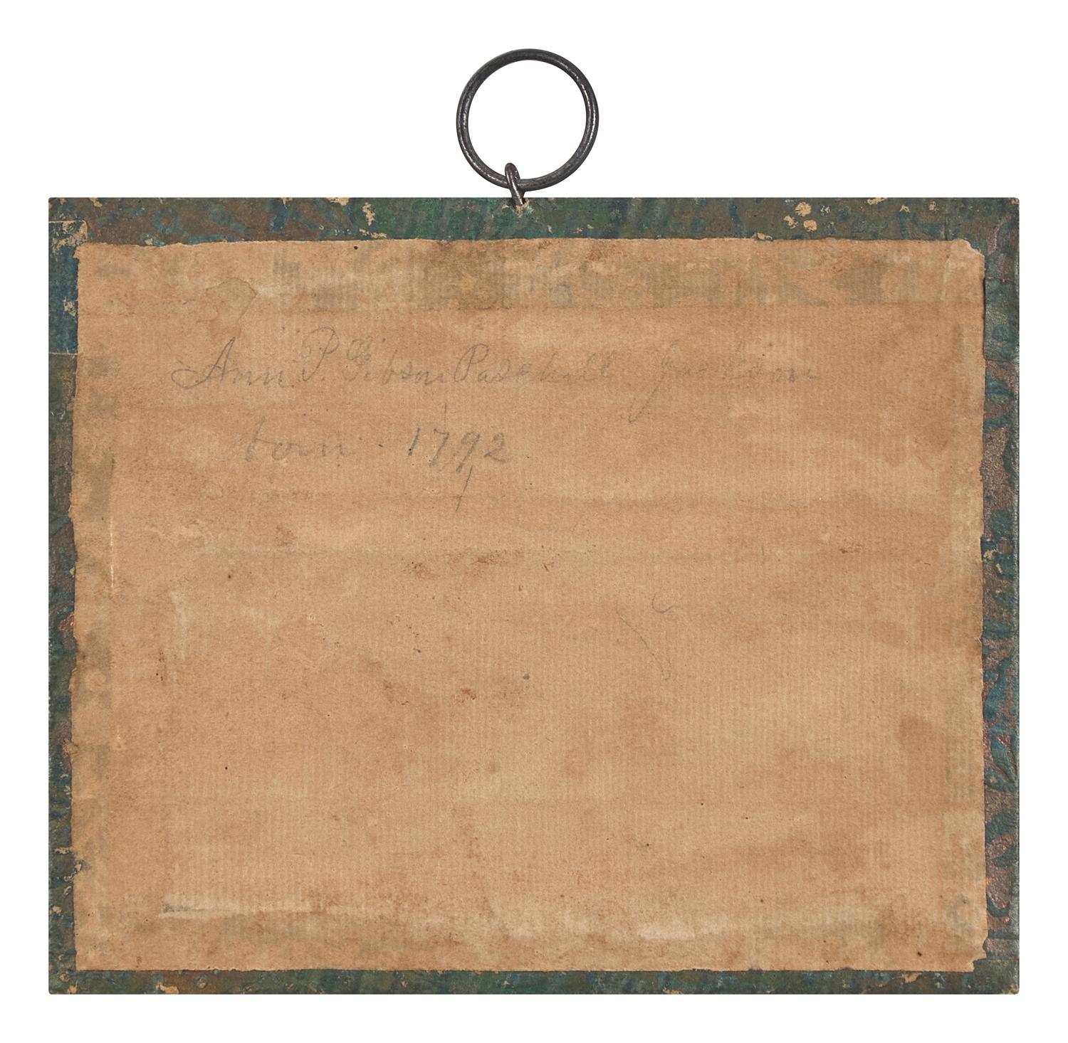 American School 18th Century, "Ann Gibson 1792" Presentation Drawing, Dated "1800"