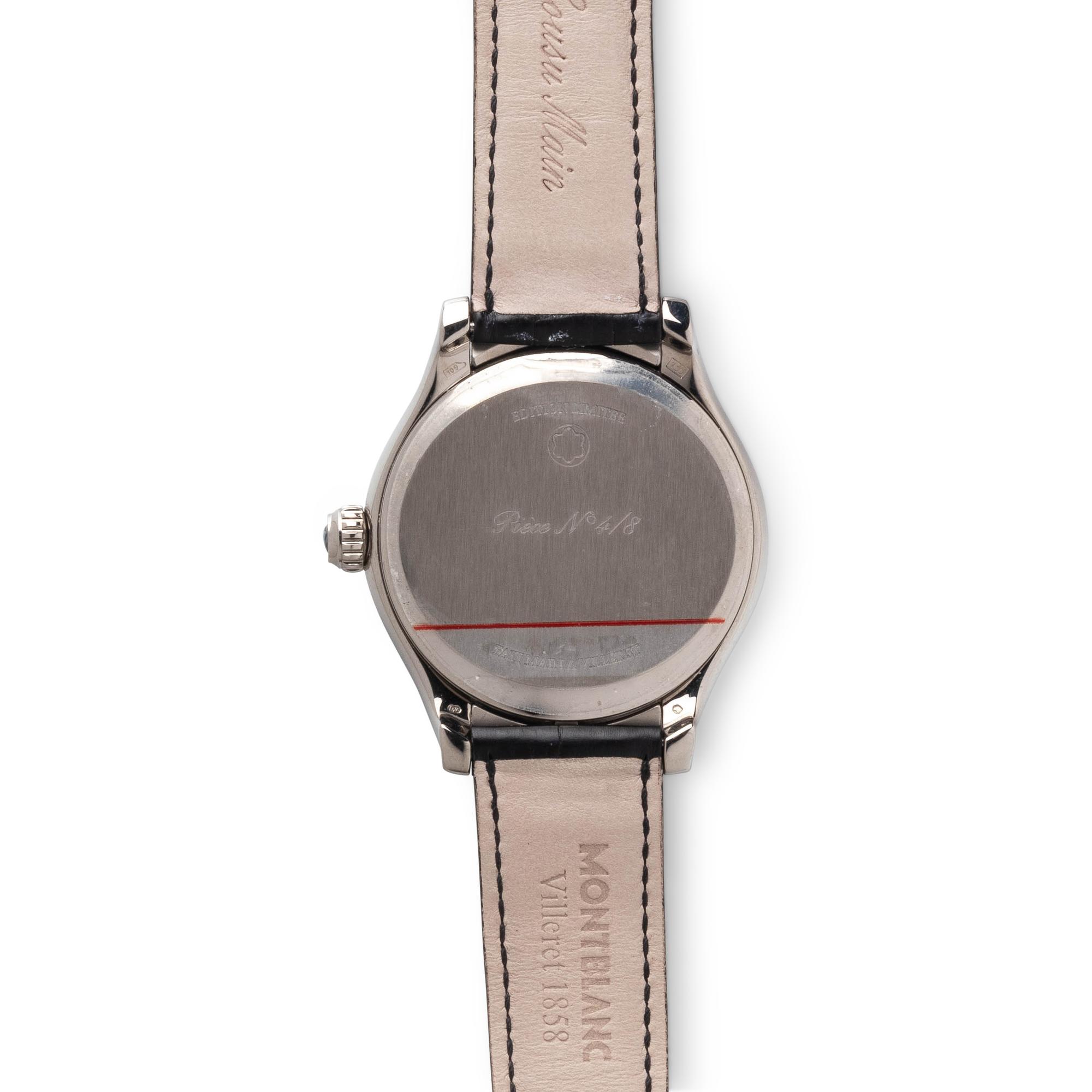 A RARE AND WELL-PRESERVED MONTBLANC, REF. M161301 18K WHITE GOLD LIMITED EDITION 'VILLERET' WRISTWATCH