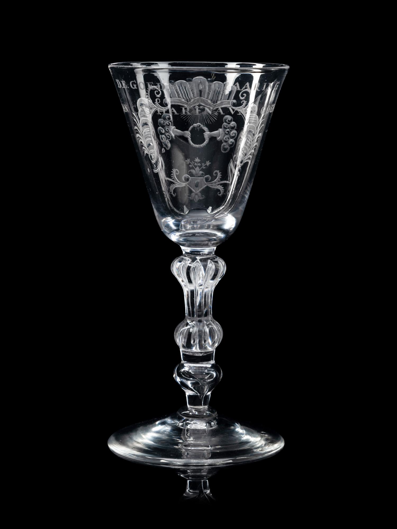 A Dutch Engraved Wine Glass