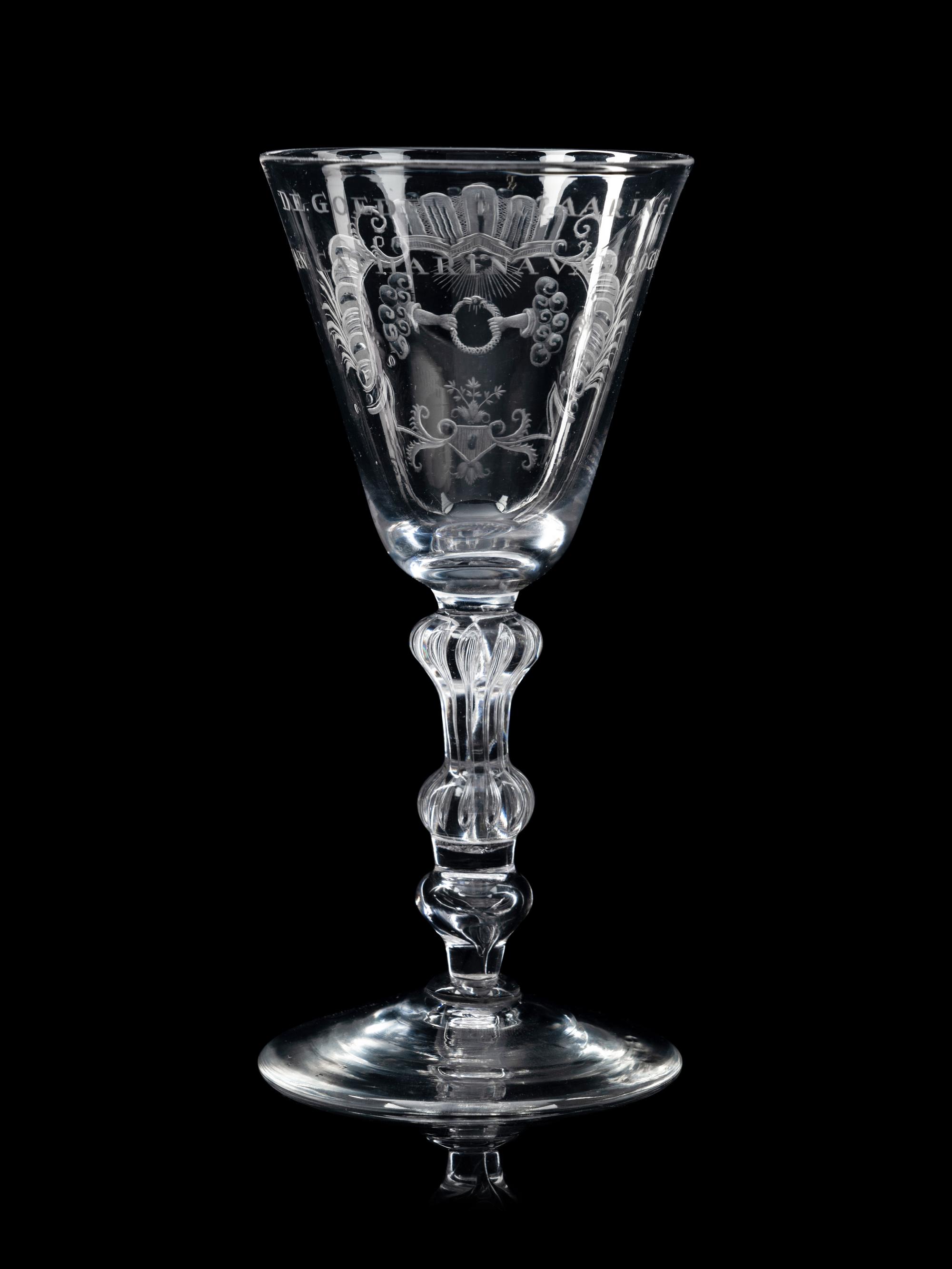 A Dutch Engraved Wine Glass
