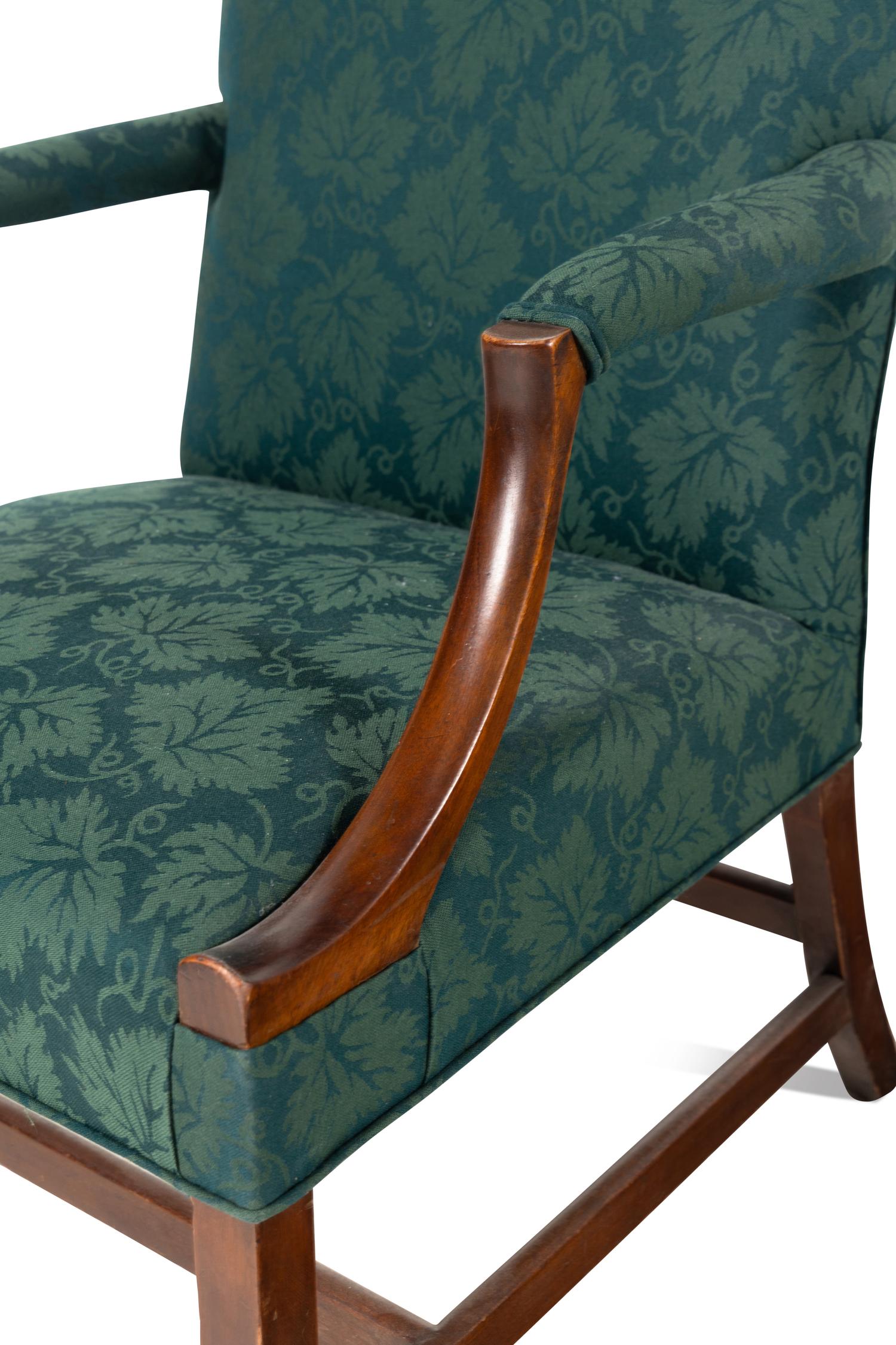 Two George III Style Mahogany Library Chairs