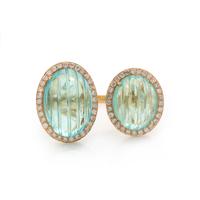 GREEN BERYL AND DIAMOND RING