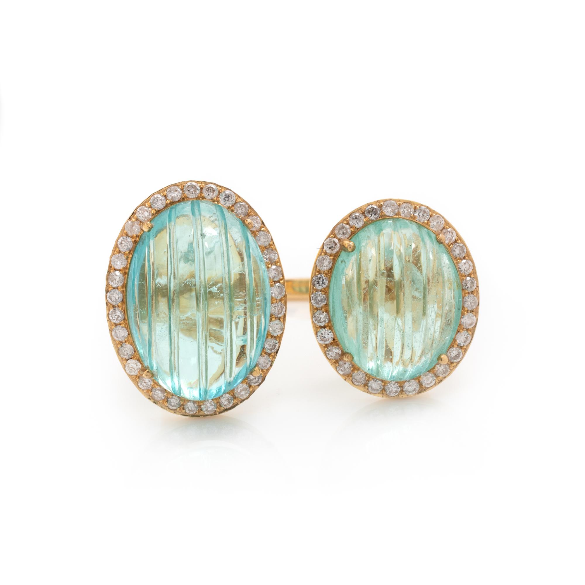 GREEN BERYL AND DIAMOND RING
