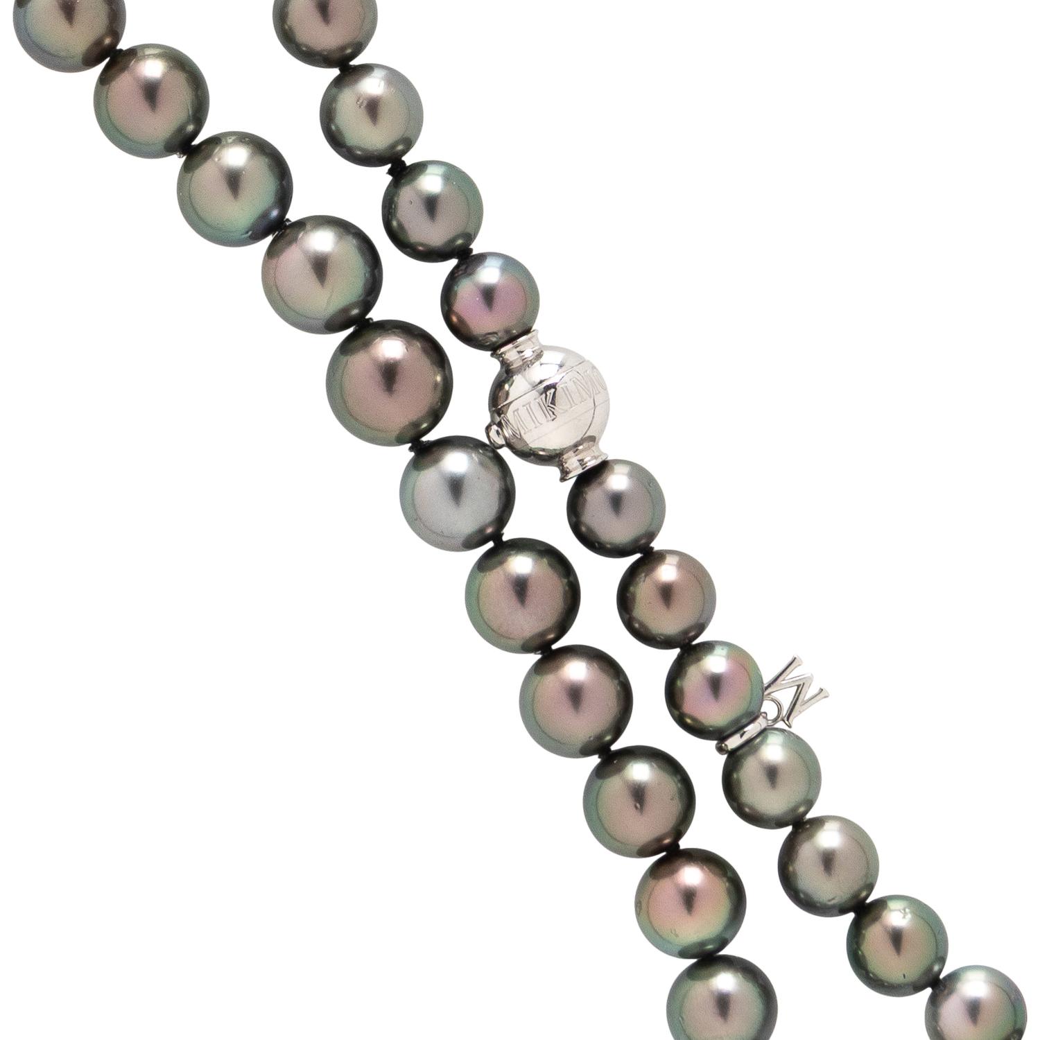 MIKIMOTO, GRAY CULTURED PEARL NECKLACE