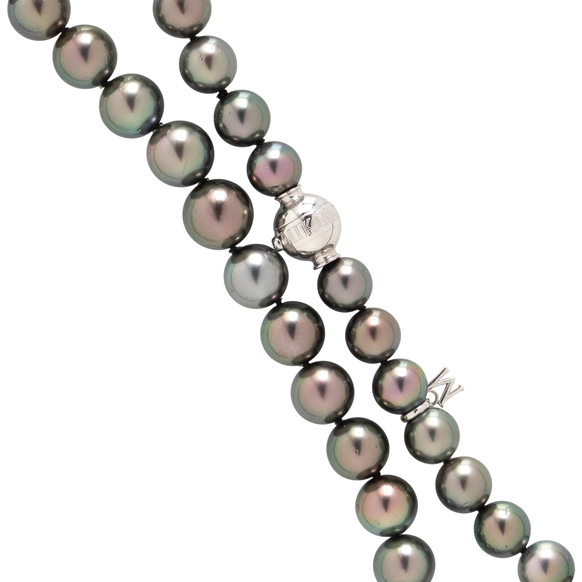 MIKIMOTO, GRAY CULTURED PEARL NECKLACE