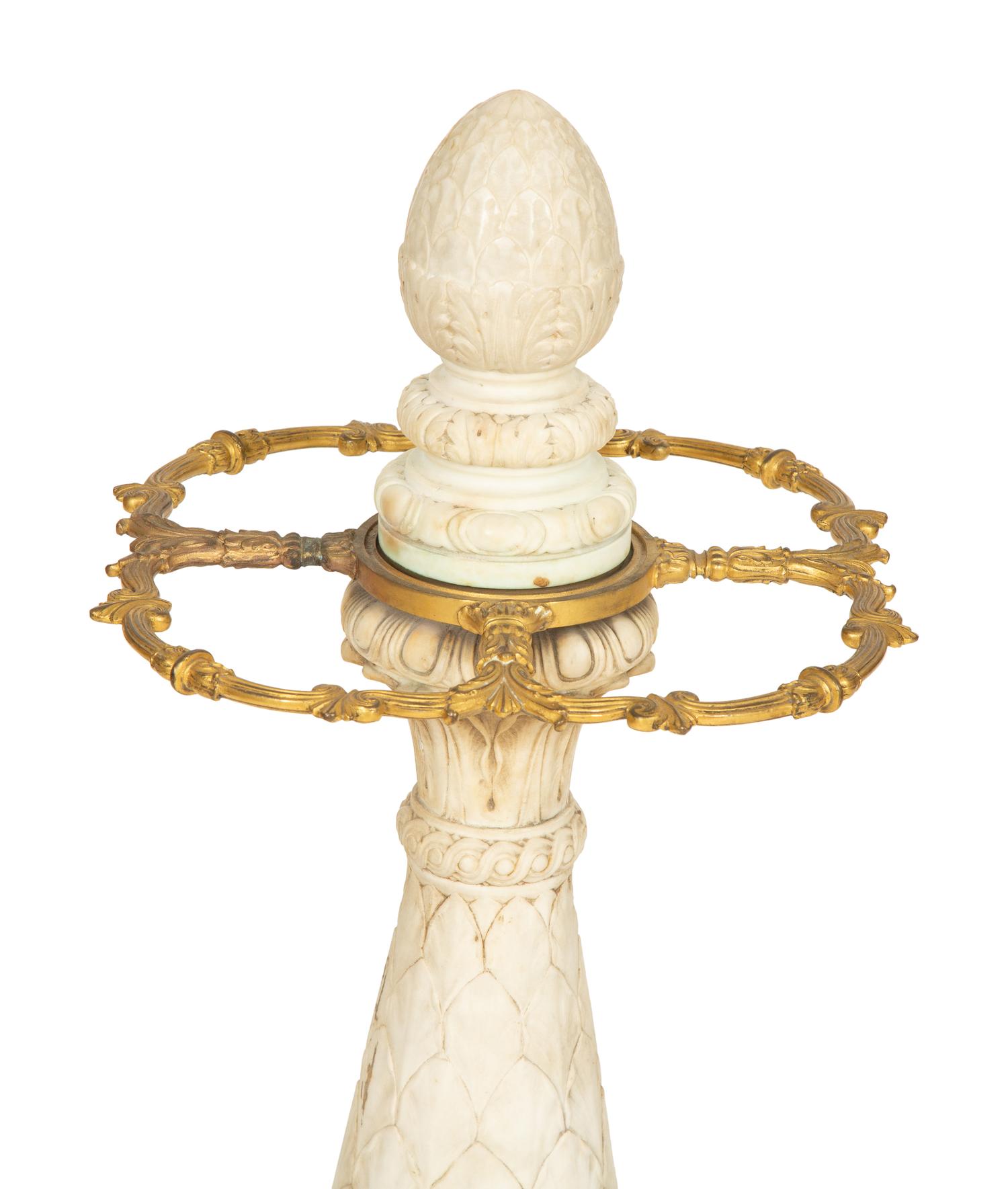 A Gilt Bronze Mounted Carved Marble Stick and Umbrella Stand