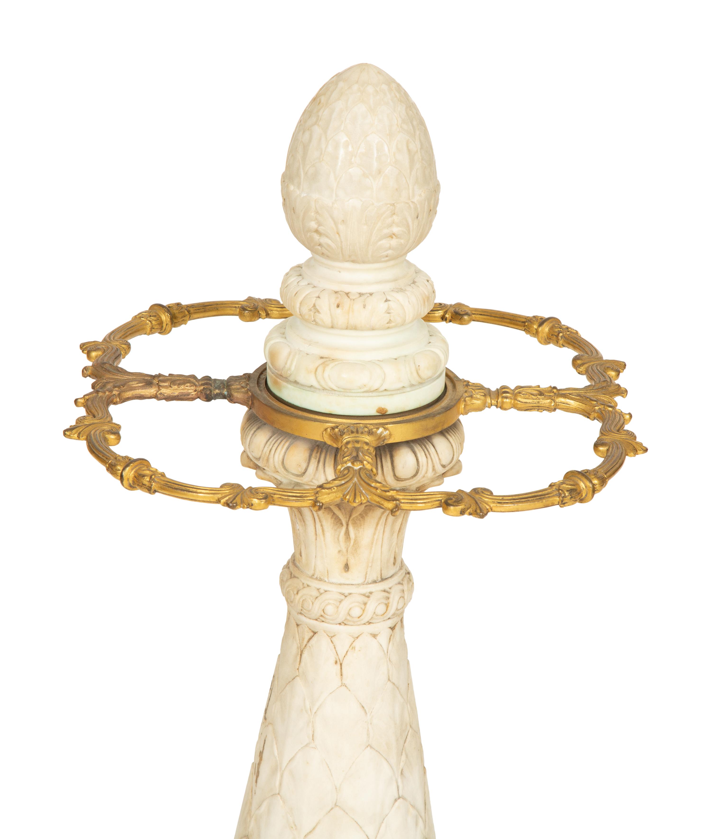 A Gilt Bronze Mounted Carved Marble Stick and Umbrella Stand